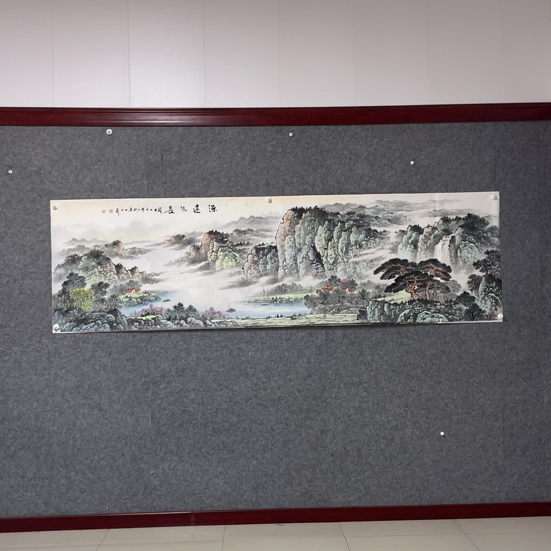 秋***杉国画八尺对开画芯 捡漏