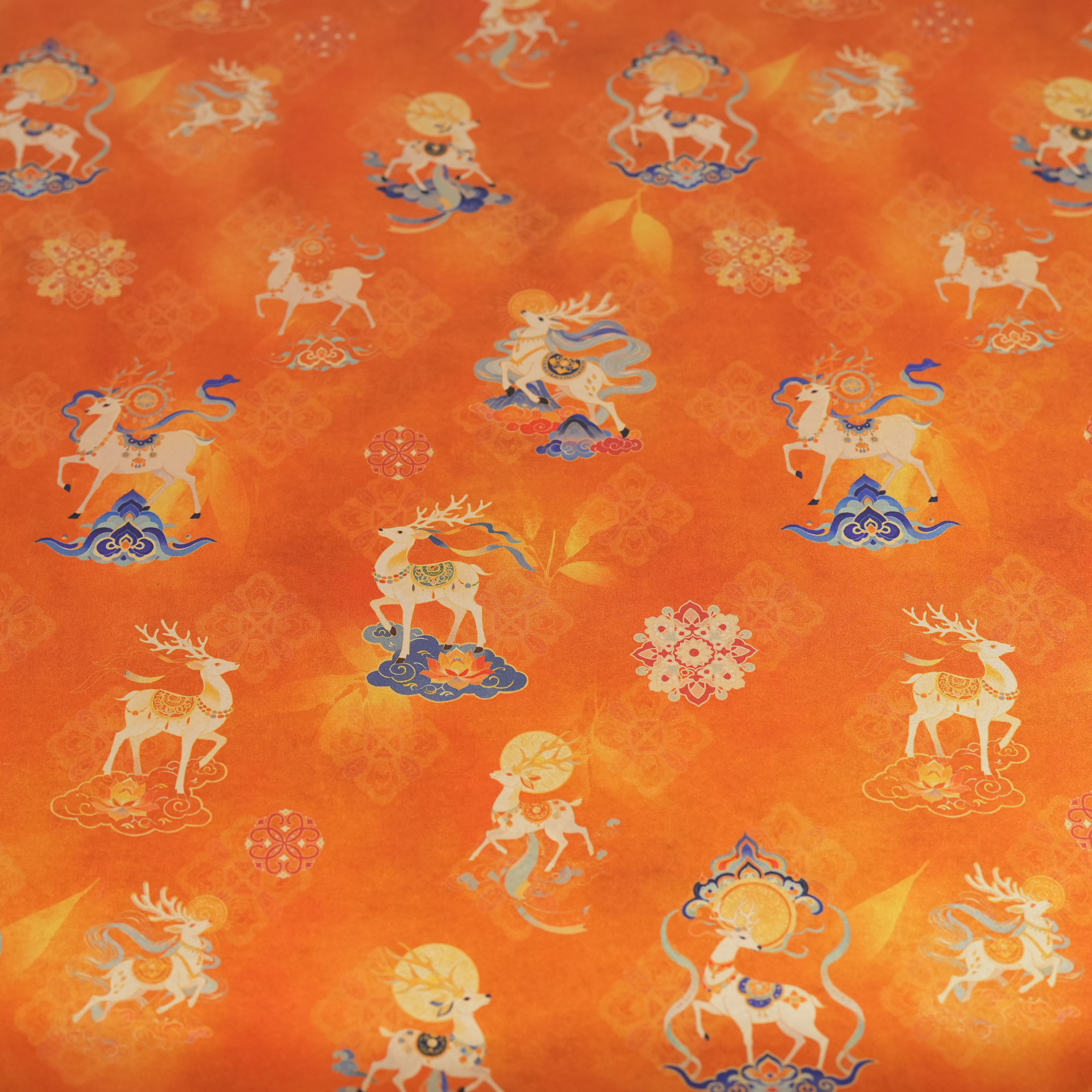 立雪（祥鹿送福50）满百桑蚕丝香云纱面料一经裁剪不支持七天无理由