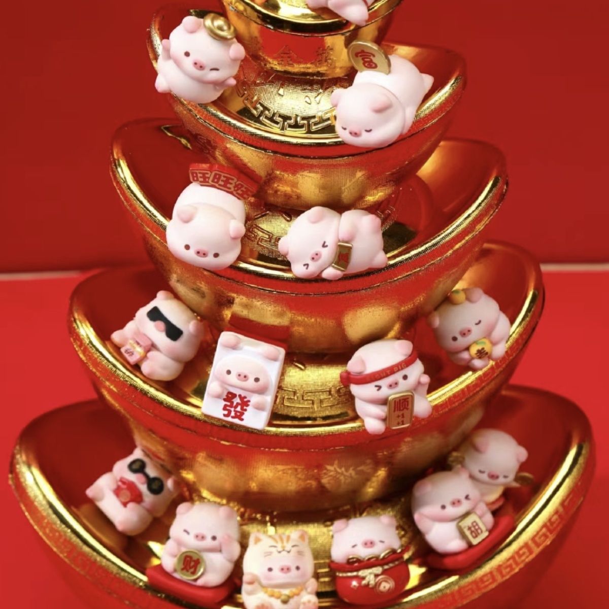 [连连乐]精品宝运猪猪萌粒潮玩手办摆件礼物拆盒拆袋