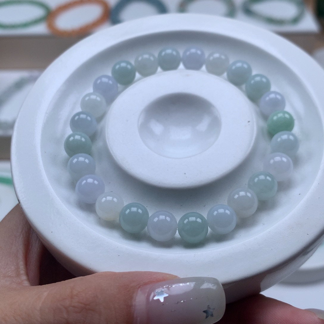 未镶嵌手链翡翠翡翠圆珠7.5