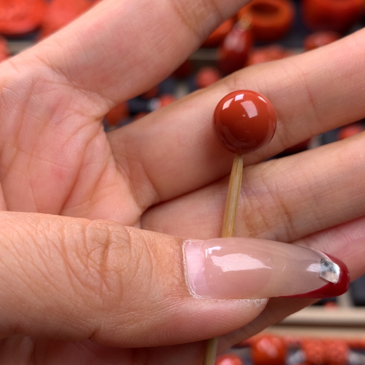 【闪购商品】南红玛瑙圆珠单珠10mm➕未镶嵌偶****。