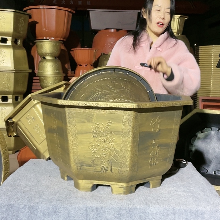 五零古铜圆盆两个八角两个