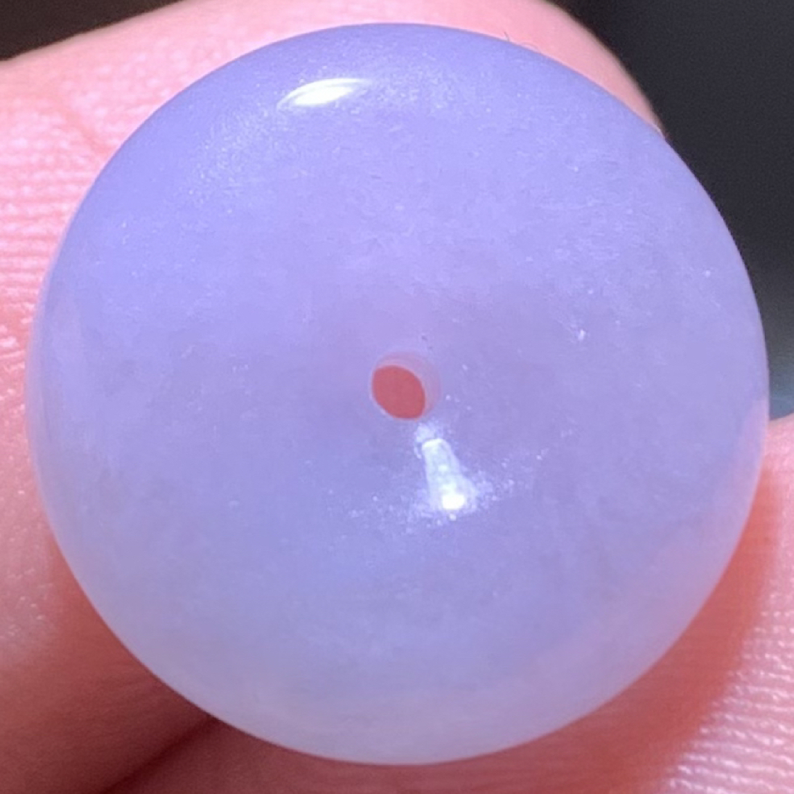 【紫罗兰•平安扣】缅甸天然A货翡翠糯冰紫罗兰平安扣配珠串珠16/6.7