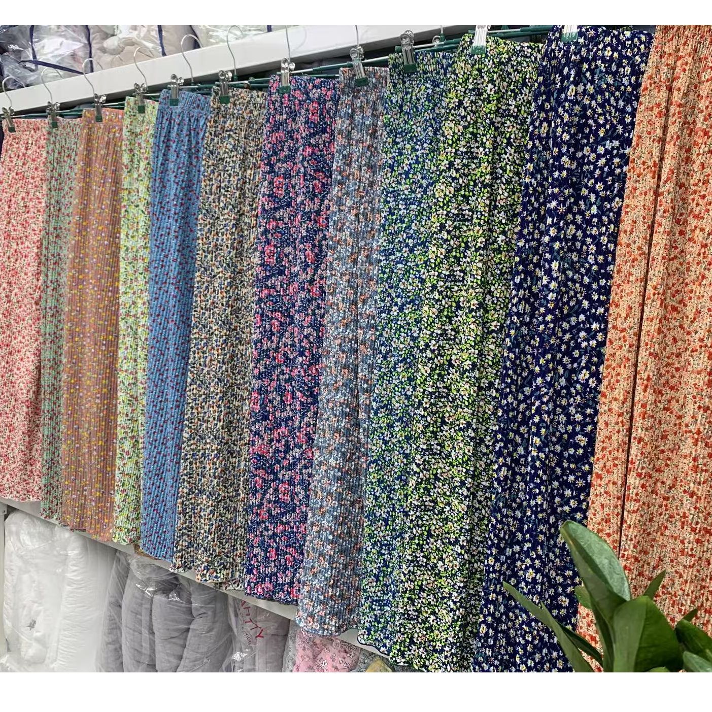 韩国凉感阔腿8分裤 家居服