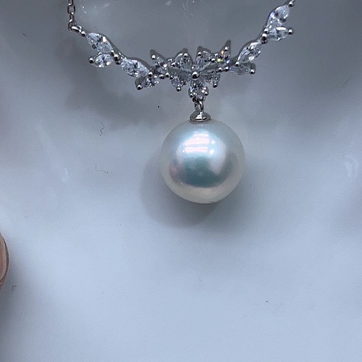 淡水珍珠颈饰银S925镶嵌