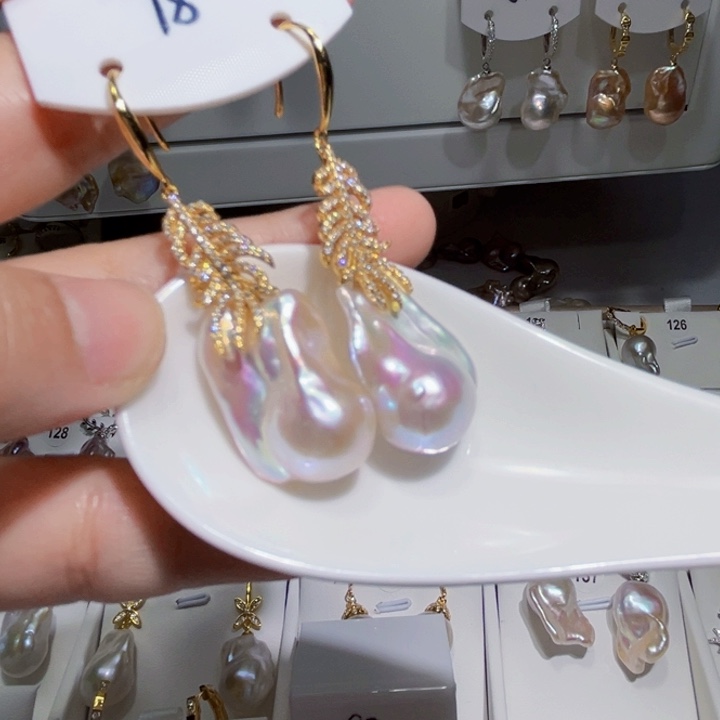 淡水珍珠耳饰银S925镶嵌一**好