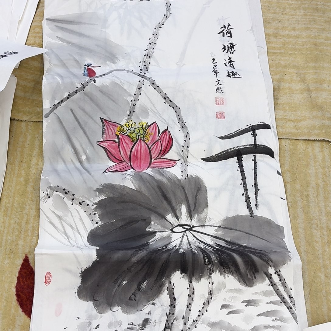 国画三尺整纸手绘哈哈哈