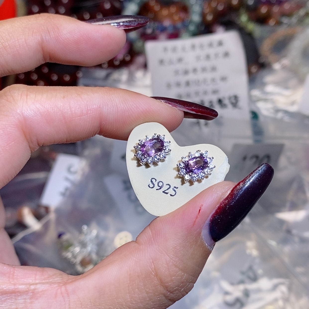 【闪购商品】水晶手串未镶嵌耳钉447