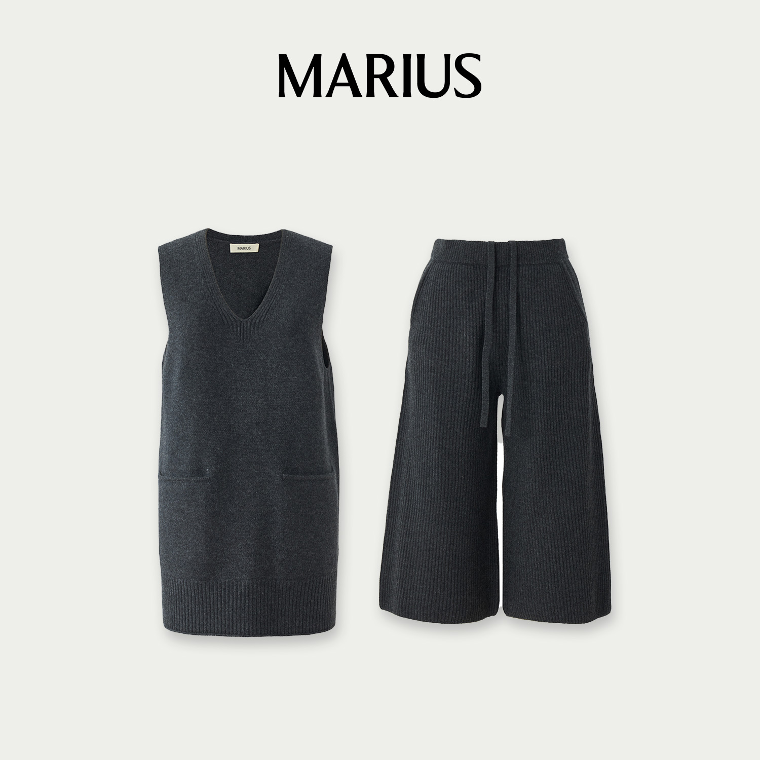MARIUS-M-‘冬日叠奏‘经典针织马甲/中裤