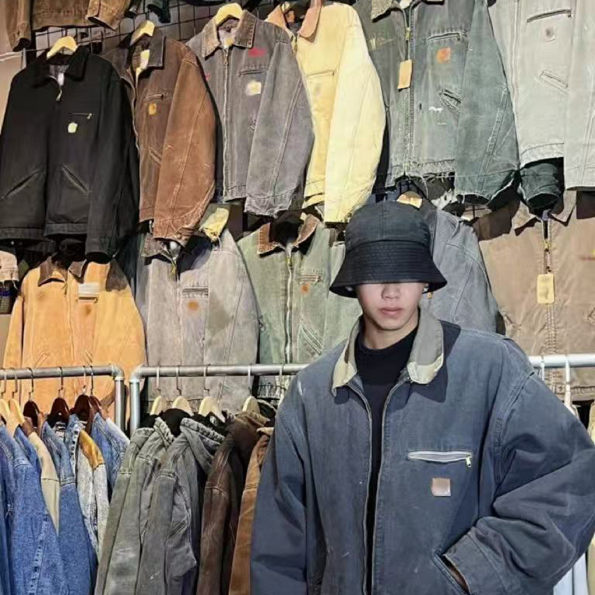 水洗做旧美式复古底特律夹克外套