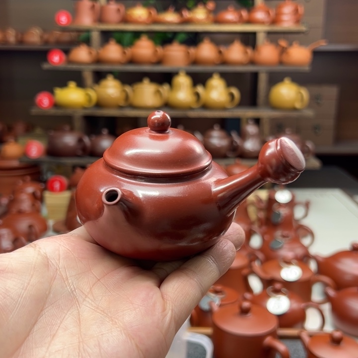 迷***墨紫砂茶壶芙蓉侧把壶120毫升