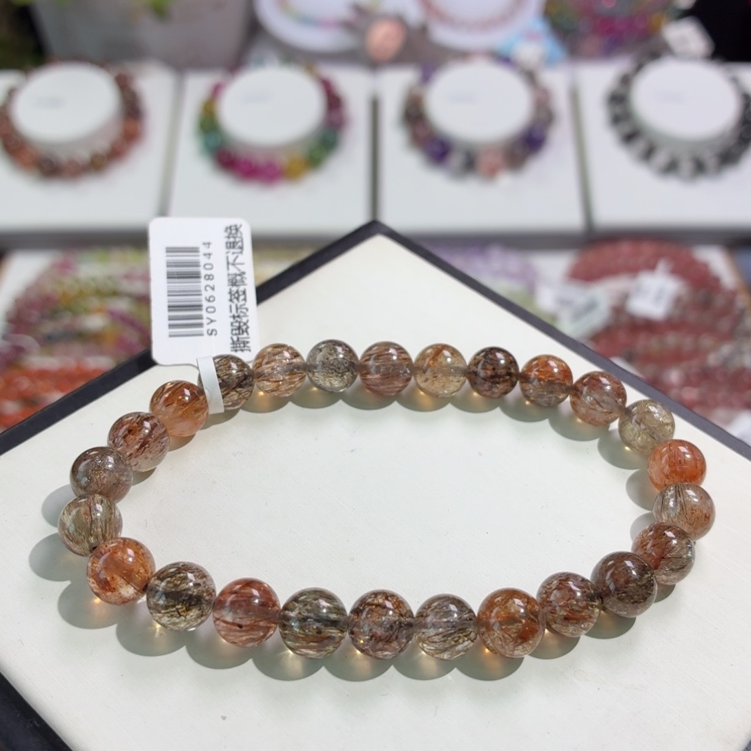 未镶嵌水晶手串黑金超七7+