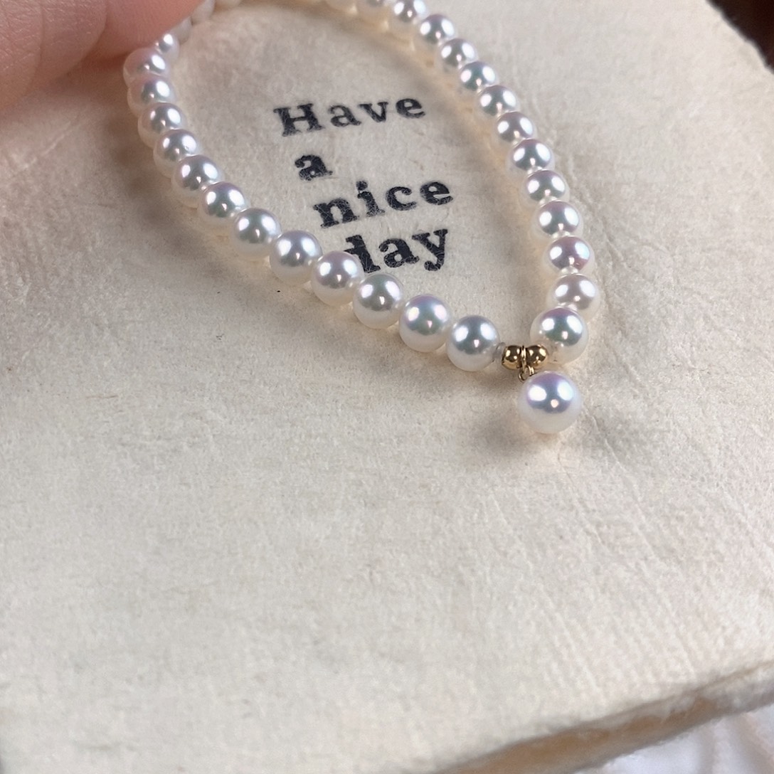 手绳淡水珍珠18K金镶嵌