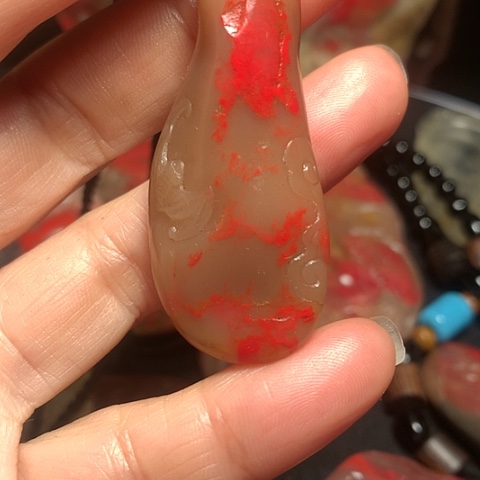 昌化石昌化鸡血石挂件