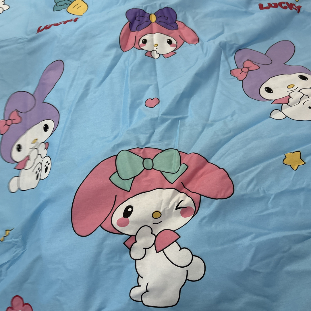 【红红家纺】纯棉斜纹蓝色小兔子