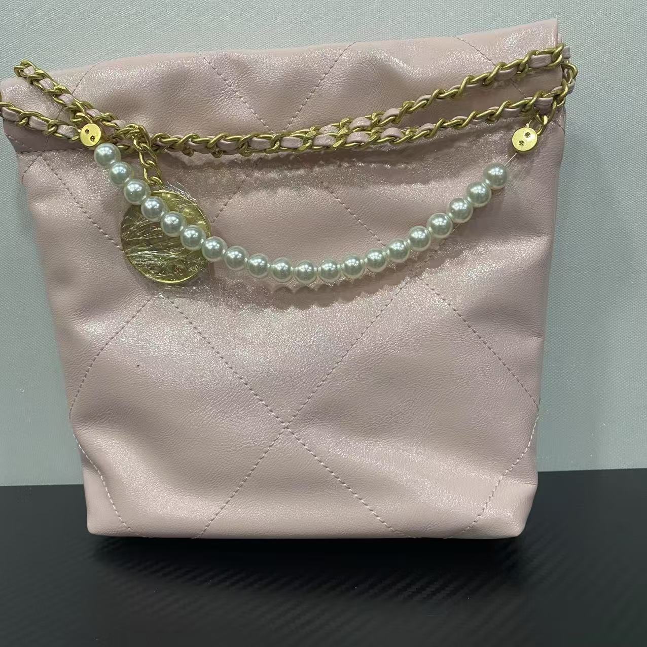 手工真皮包-8698-迷你垃-香-粉