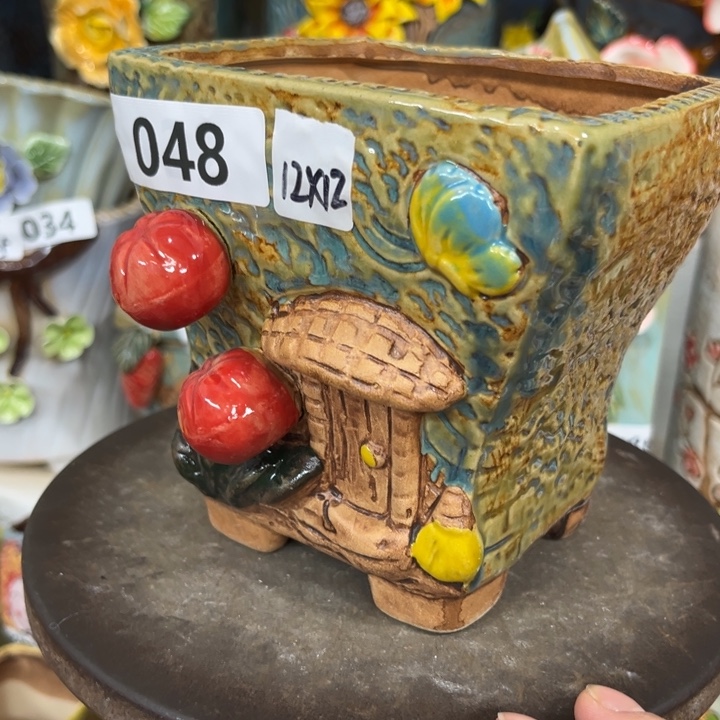 紫砂花盆粗陶材质多肉花盆