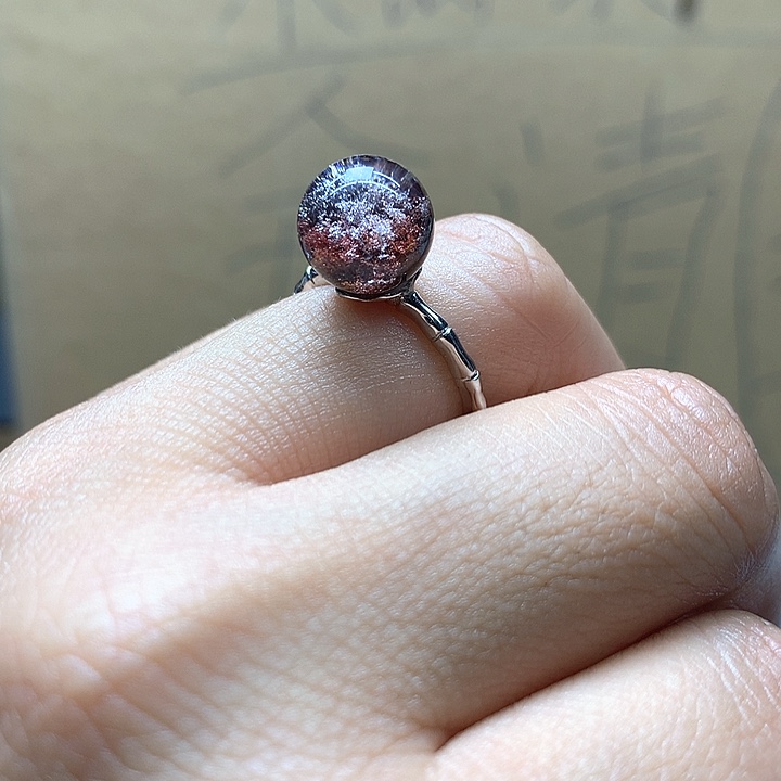 水晶水晶戒指银S925镶嵌