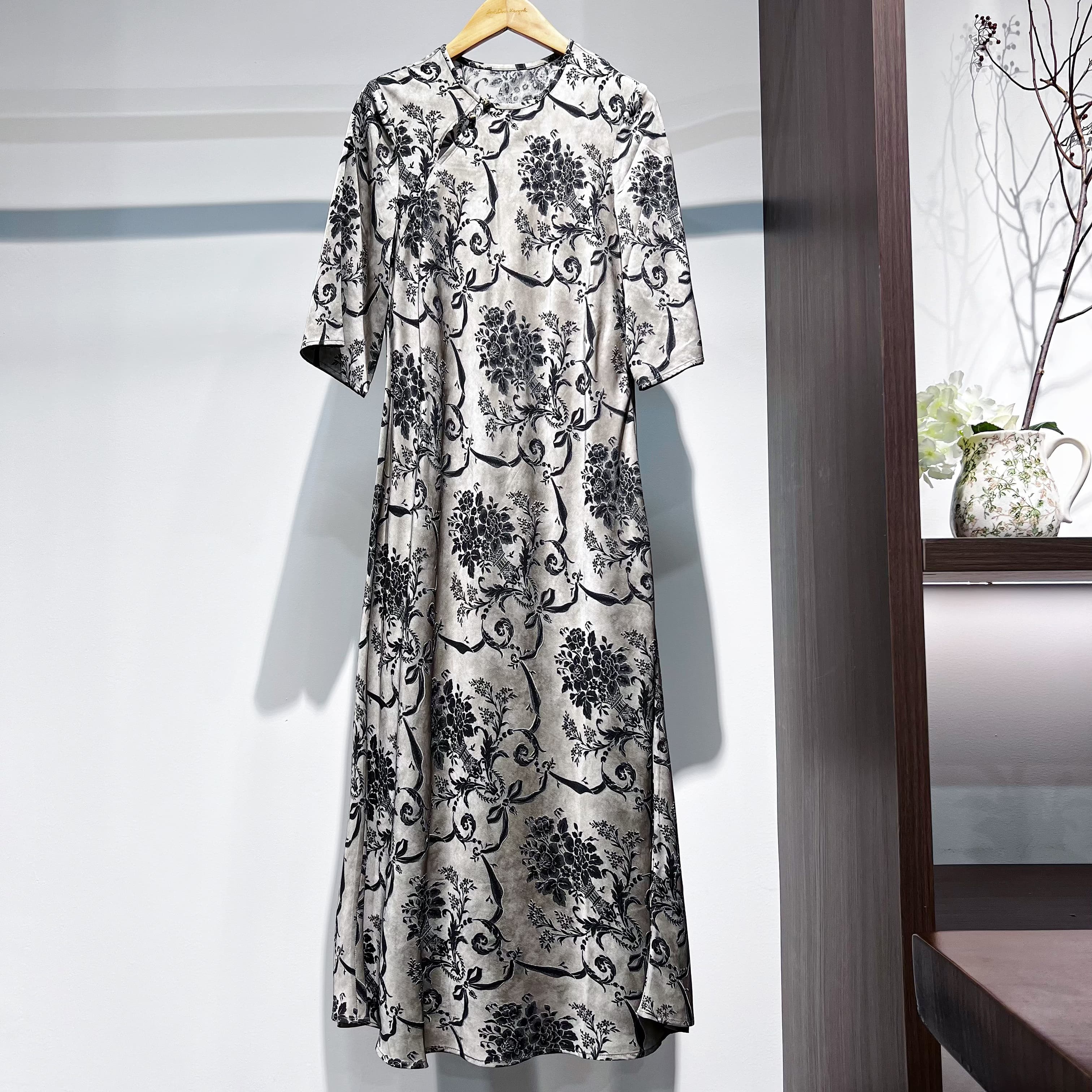 【萨拉迪恩】复古时尚显瘦中长款连衣裙