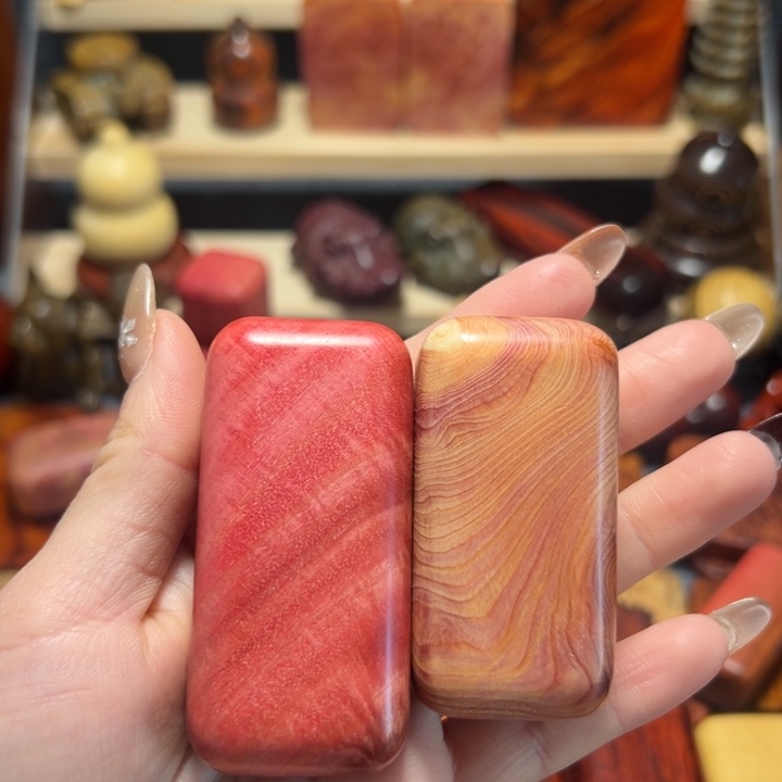 莫***妙血柏粉象文玩手把2