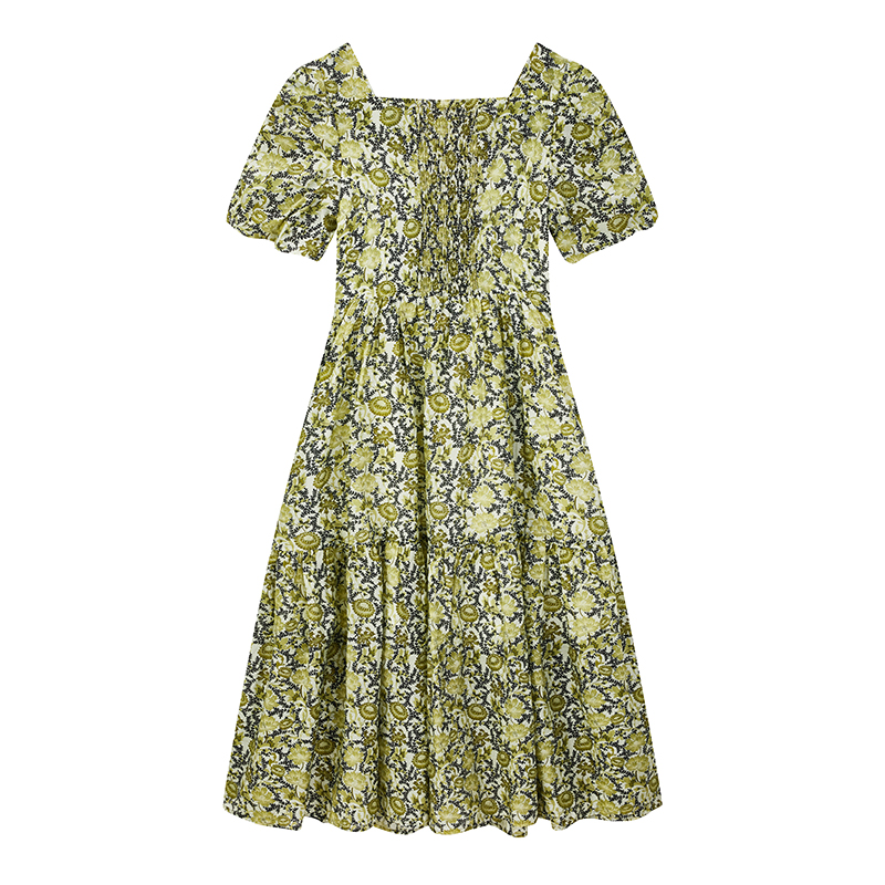 【尚雅专属】设计感法式复古印花连衣裙S2279