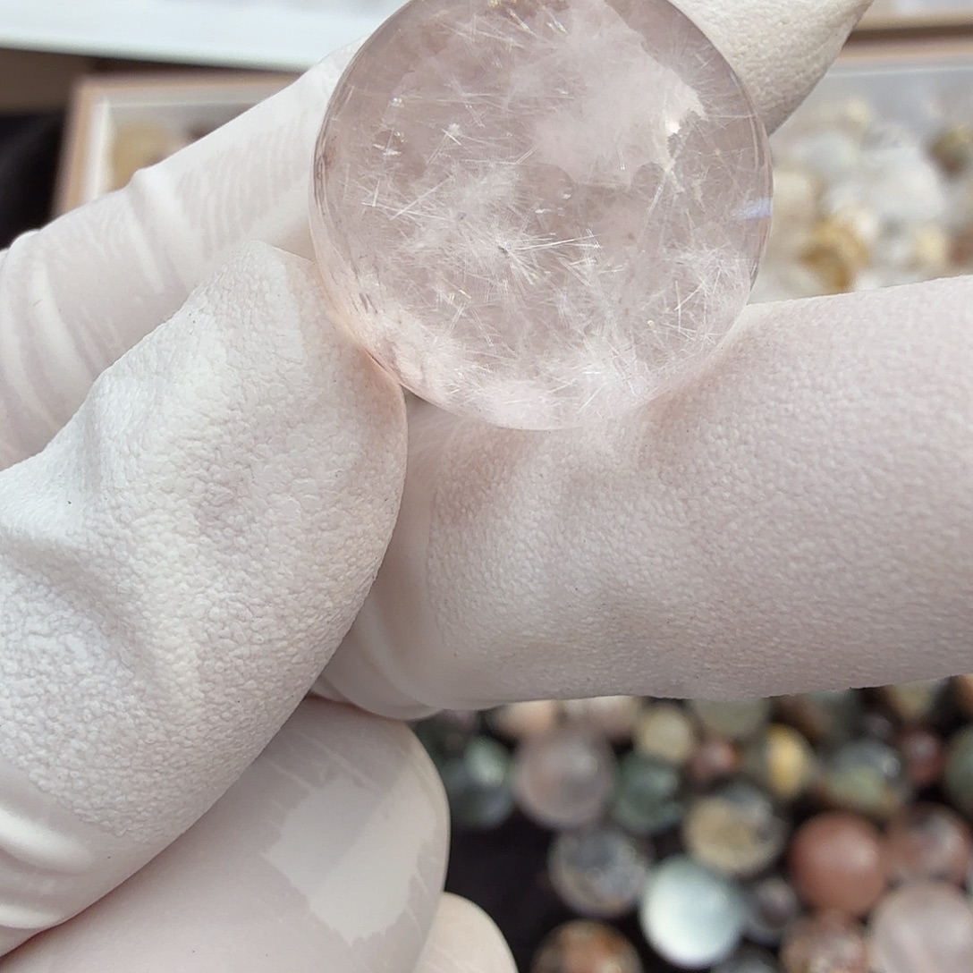 P***尼珠宝半成品未镶嵌水晶17mm定制不退换兔毛