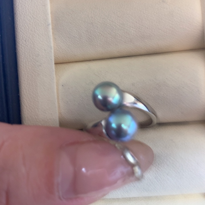 银S925镶嵌戒指海水珍珠