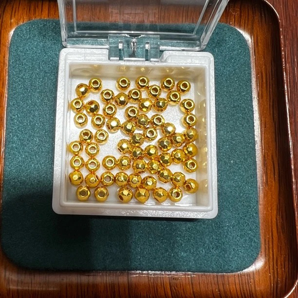 足金999素金5D硬金4mm足球蹦迪珠隔珠（此订单发10个）