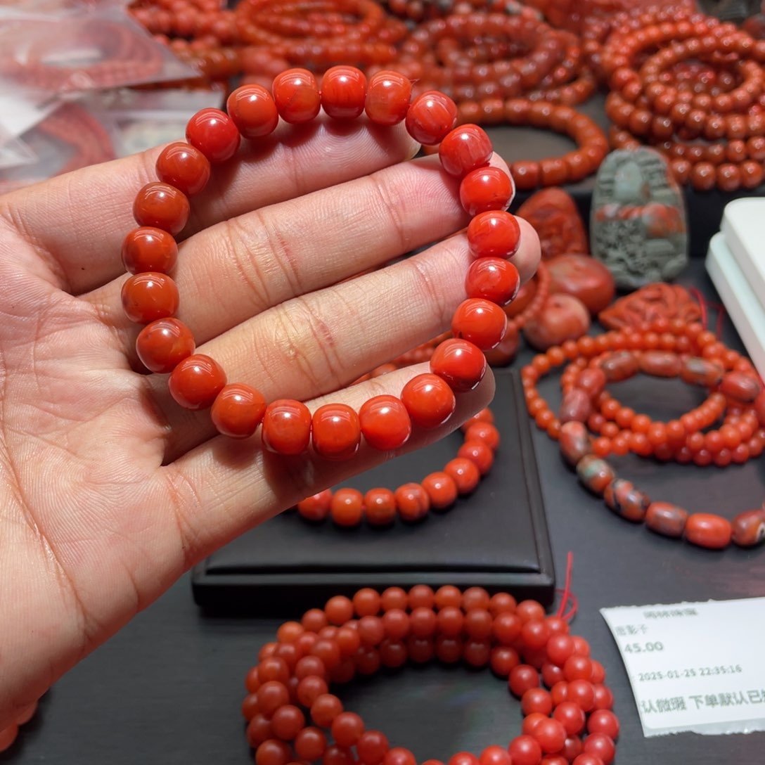 南红玛瑙手链未镶嵌