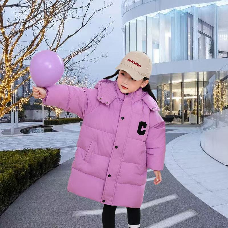 【糖芯童装专属福利】童装女棉服长款连帽女童洋气时尚加厚韩版