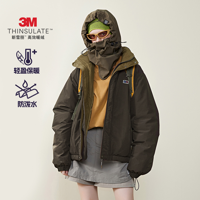 NOTHOMME 3M新雪丽山系户外秋冬慵懒感拼色立领棉服保暖棉衣