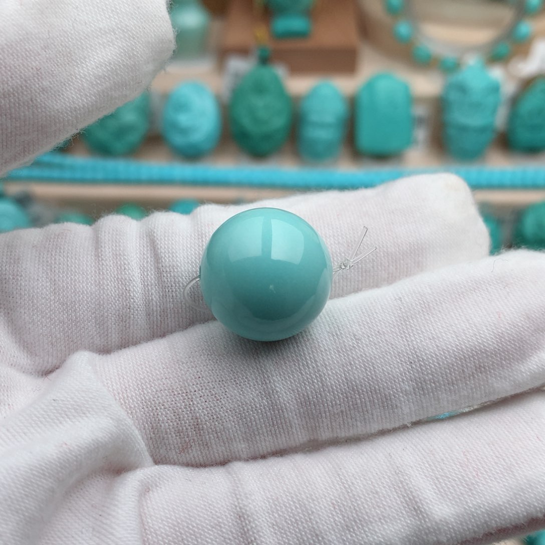 绿松石珠宝奇石未镶嵌17mm