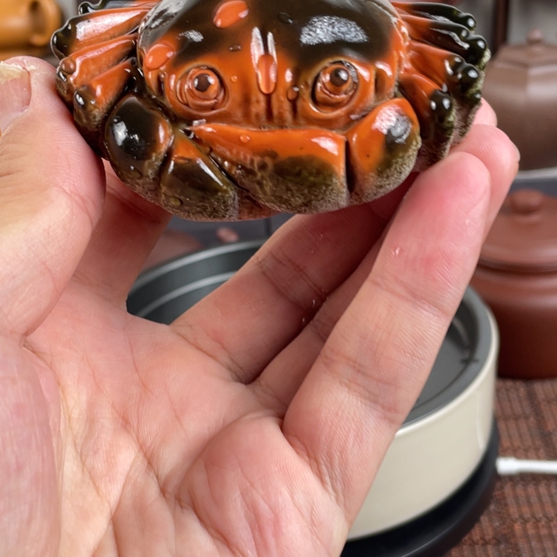 茶壶紫砂会变色螃蟹茶宠11111111111
