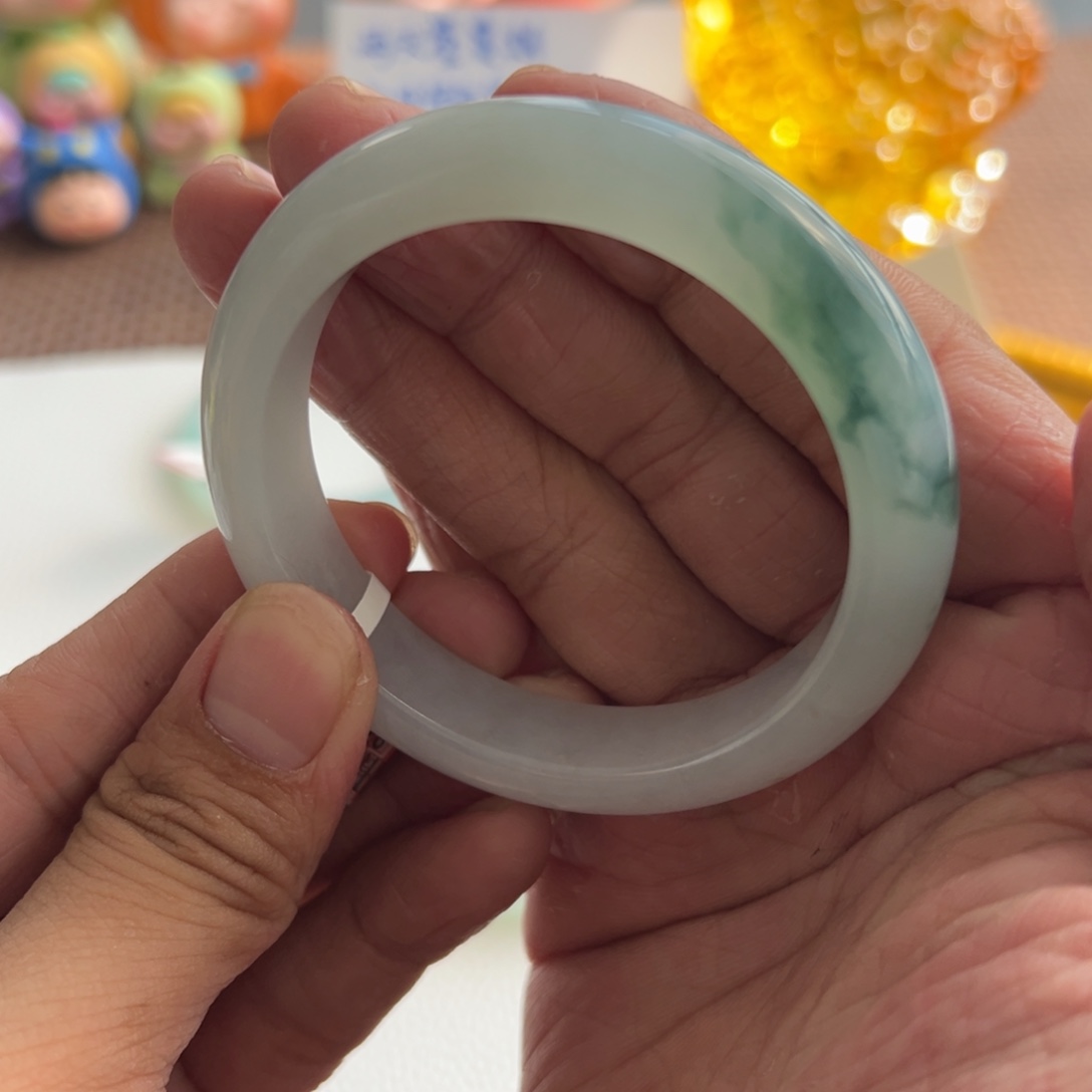 翡翠未镶嵌手镯40号强推53