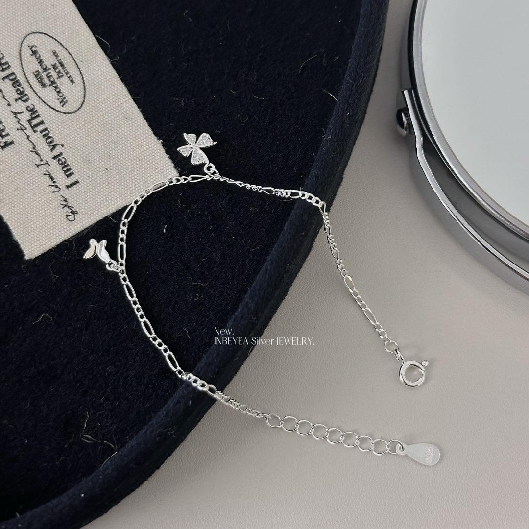 925银合成锆石手链 蝴蝶手链16+2cm 32027