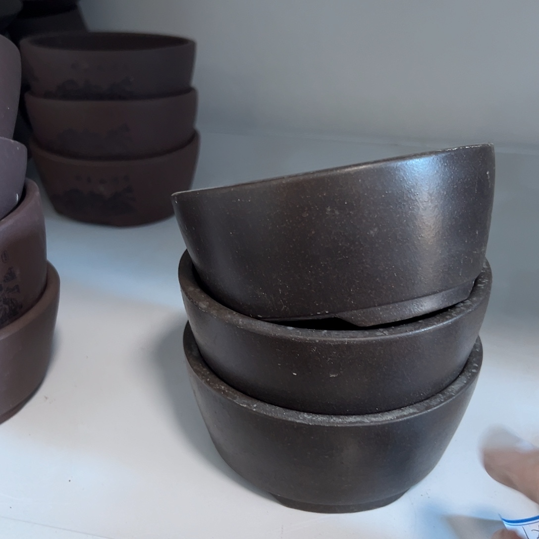闻***墨花盆紫砂3只12内口5深0000