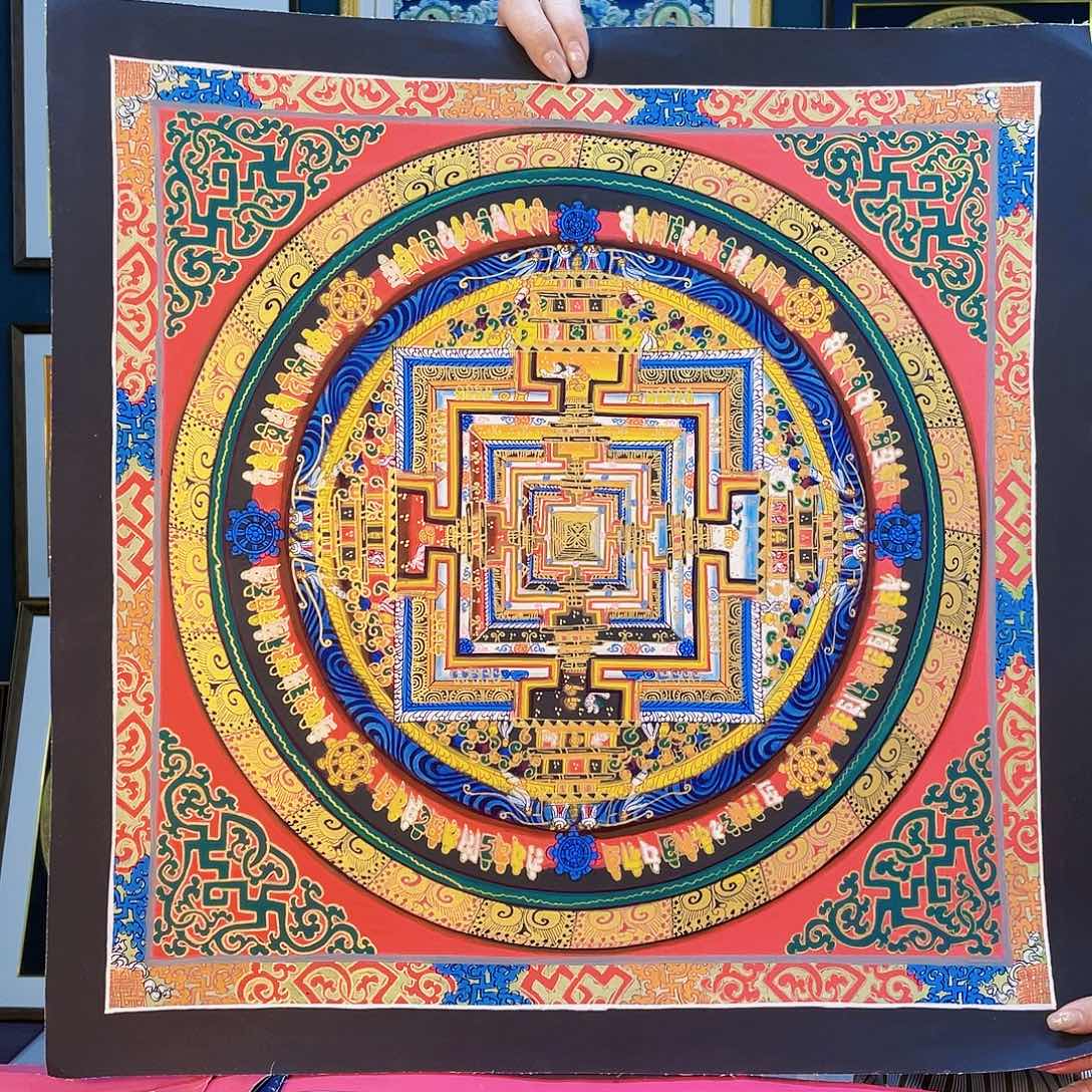 卷轴画手绘唐卡50厘米坛城时轮