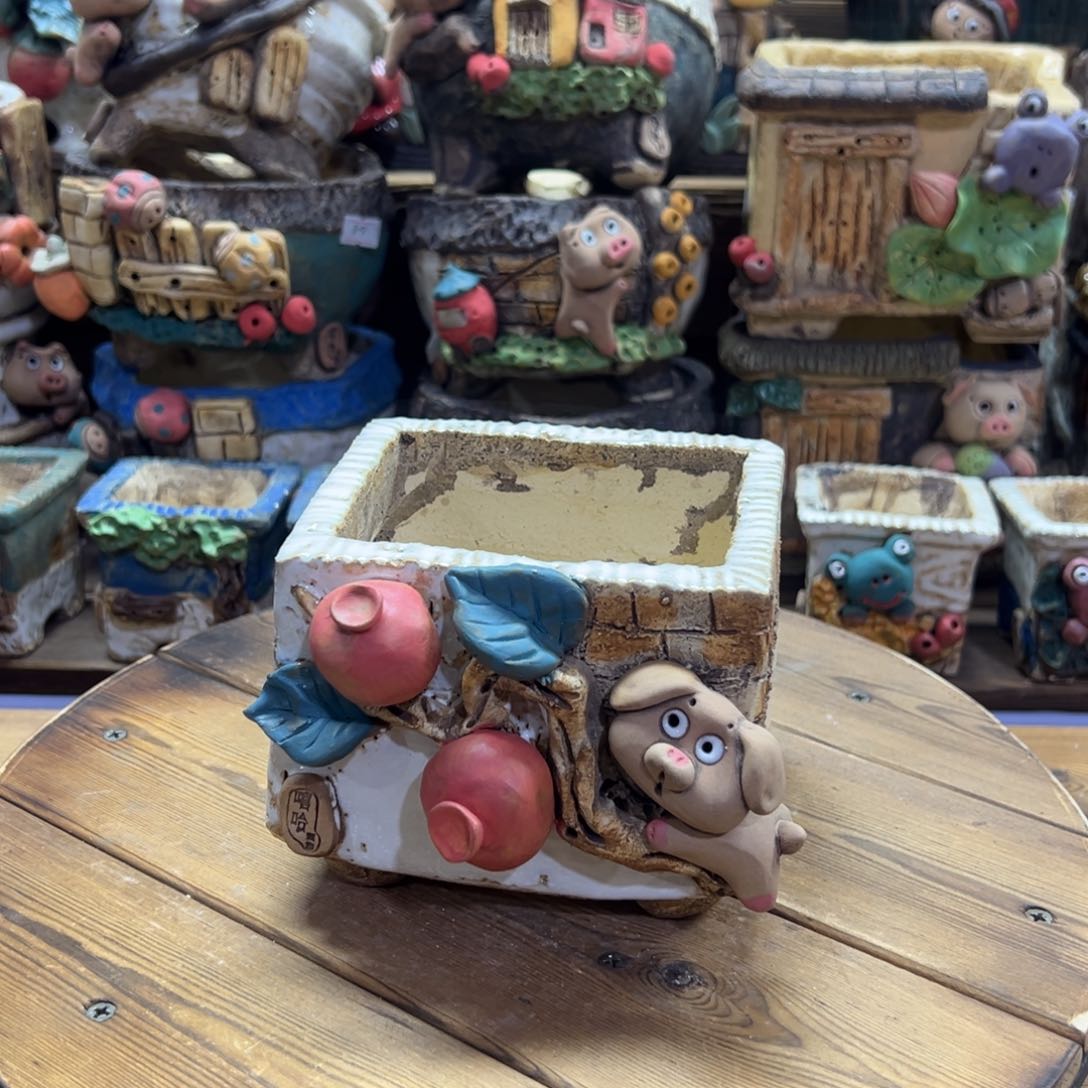 红陶嘻哈多肉花盆