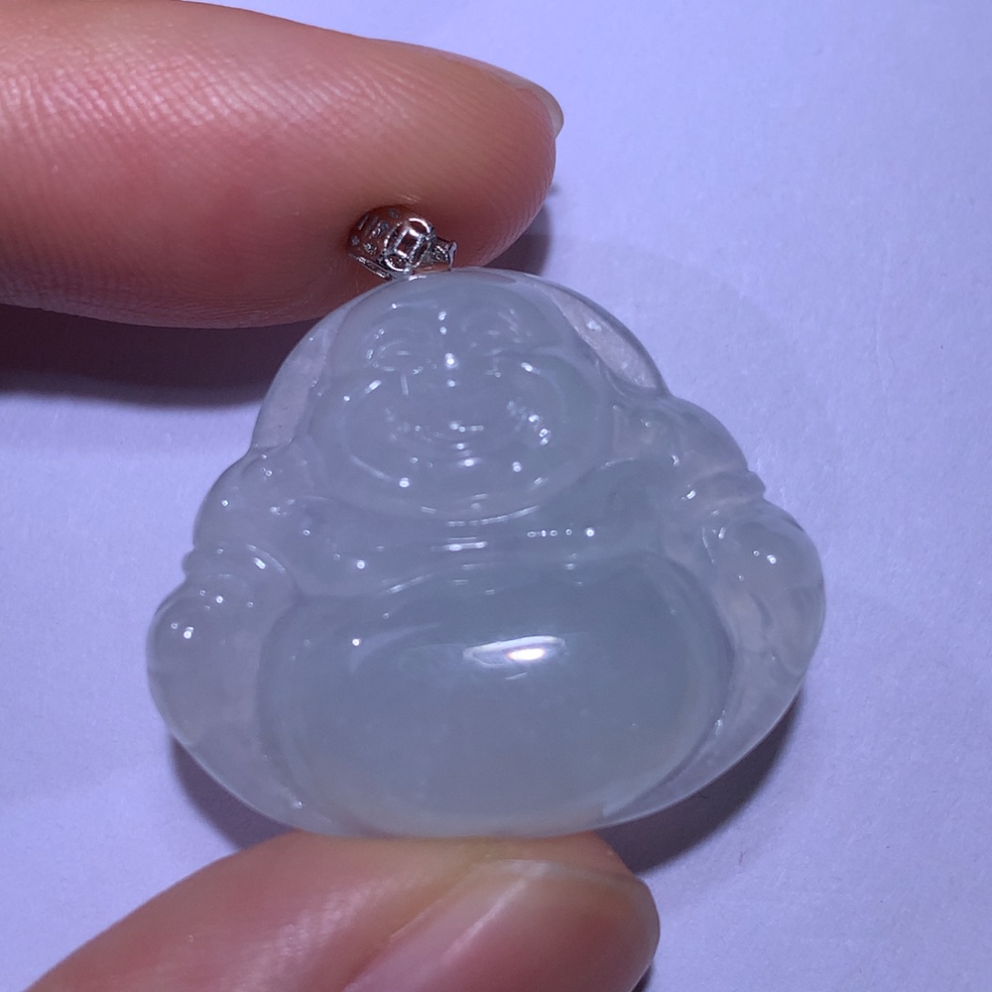 翡翠颈饰18K金镶嵌佛公