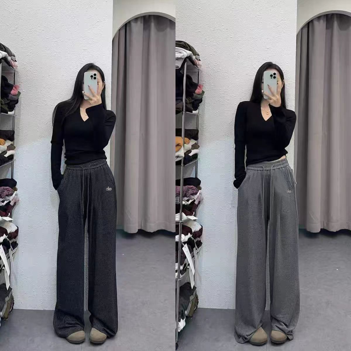 夏季慵懒天丝软糯空调阔腿裤针织显瘦网红宽松百搭