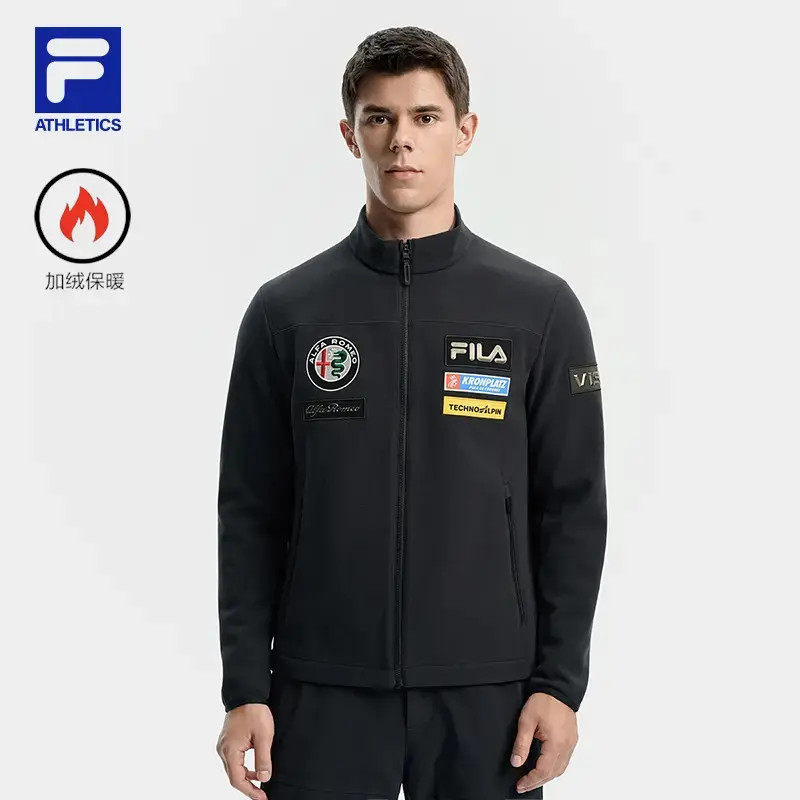 FILA/斐乐【五方联名】男冬季运动休闲抓绒立领针织外套A11M546503F