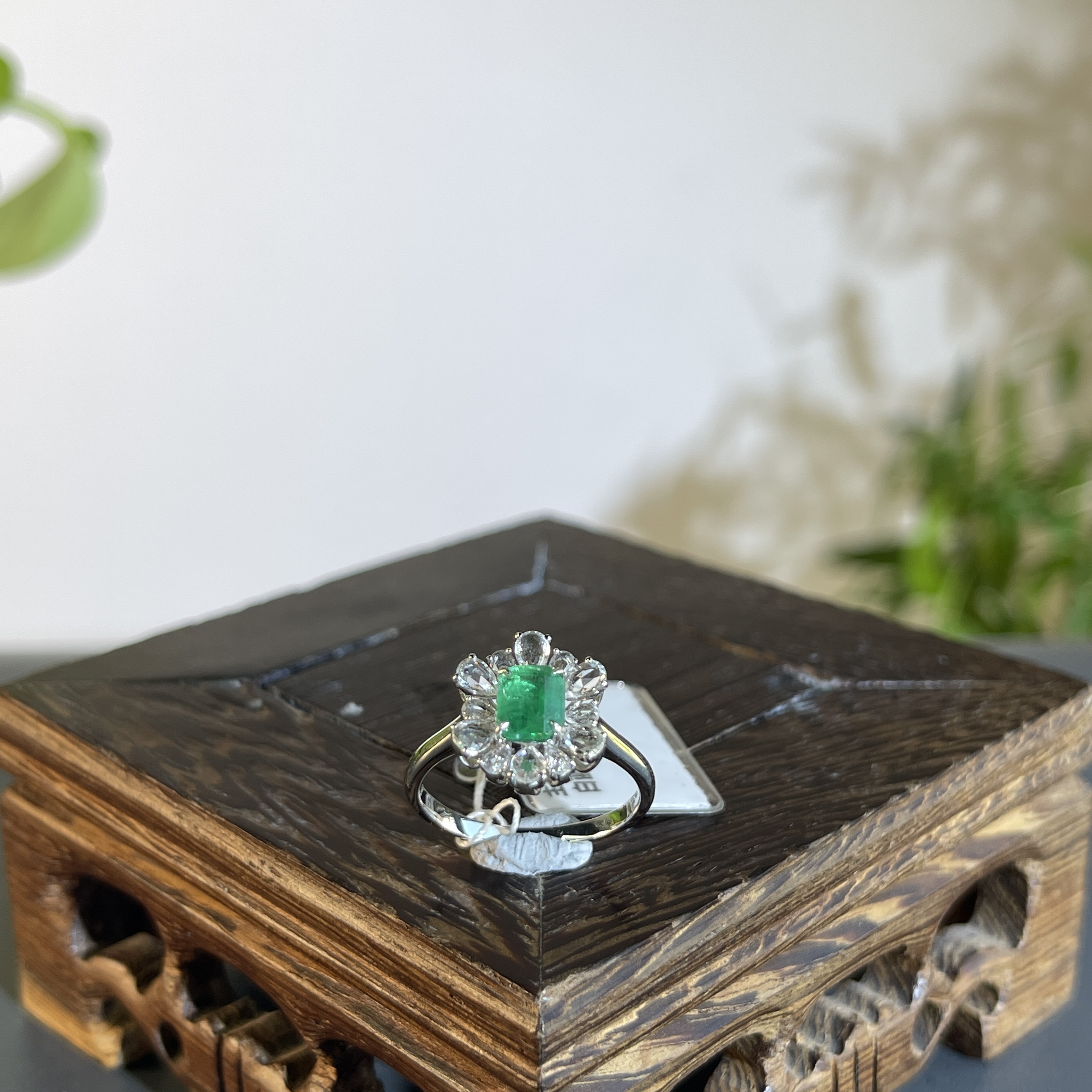 JXB10-138  18K祖母绿戒指14#