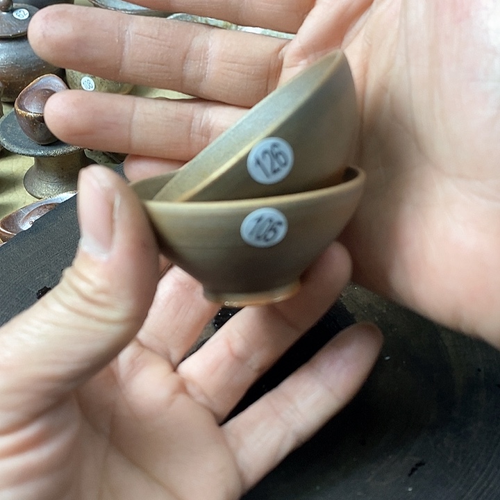 杯手工粗陶、柴烧茶器