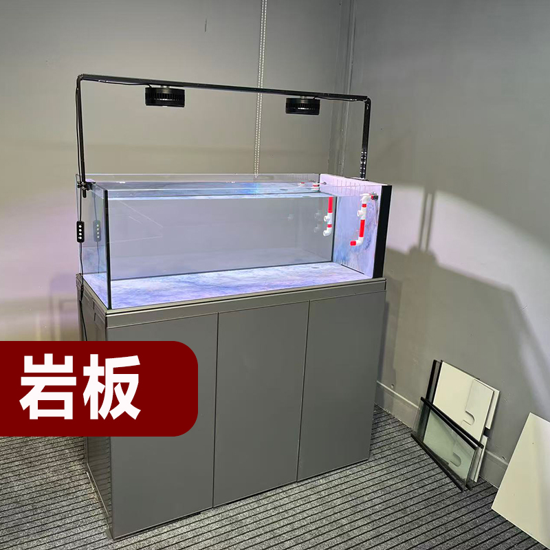 岩板极窄溪流缸鱼缸侧溢流超白底滤客厅大中型原生缸南美缸兰寿缸