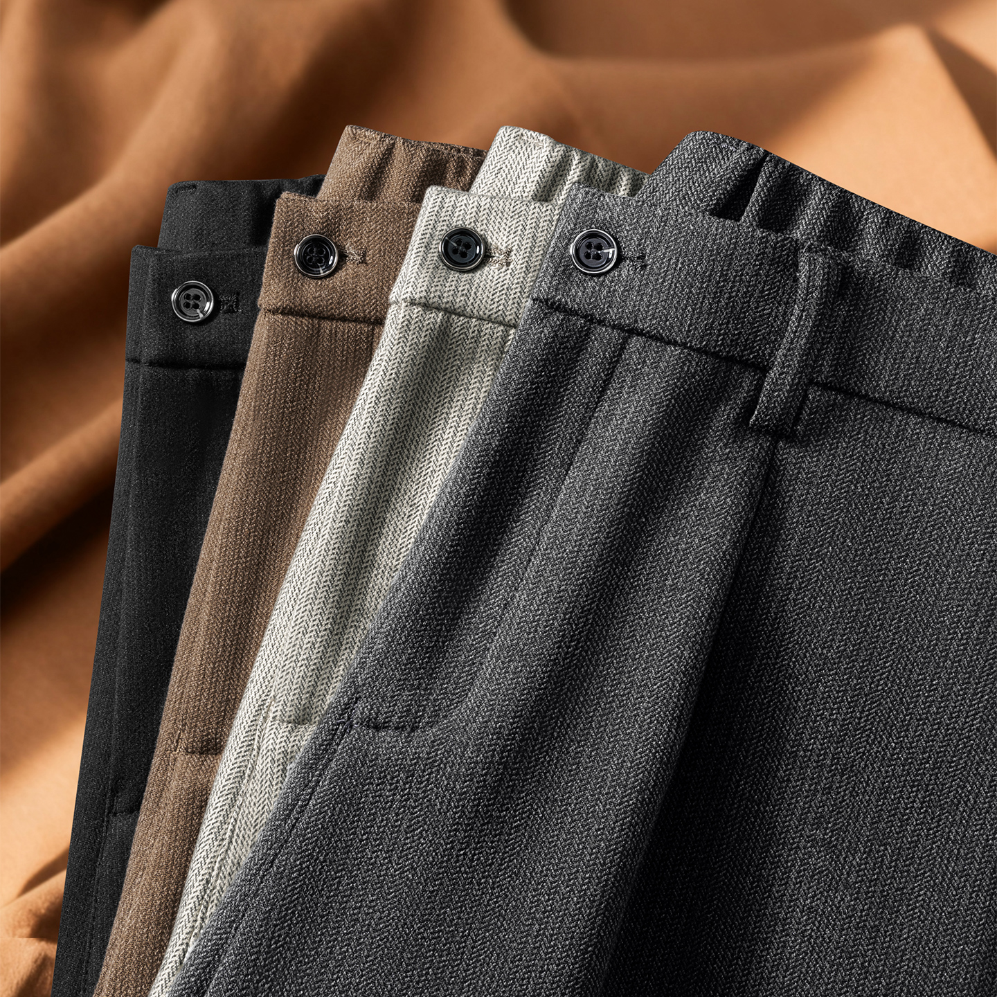 【磨毛内里】秋冬加绒百搭保暖毛呢裤宽松直筒休闲裤男商务西装裤男