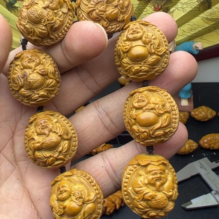 橄榄核手串/手链2.4四花返油九龙财迷