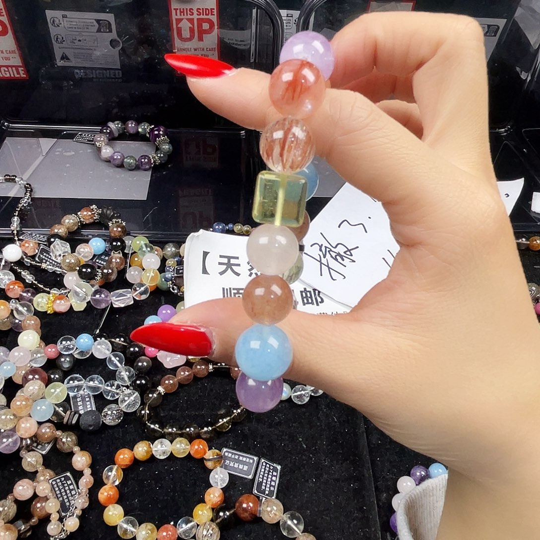 手链银S925镶嵌烟晶