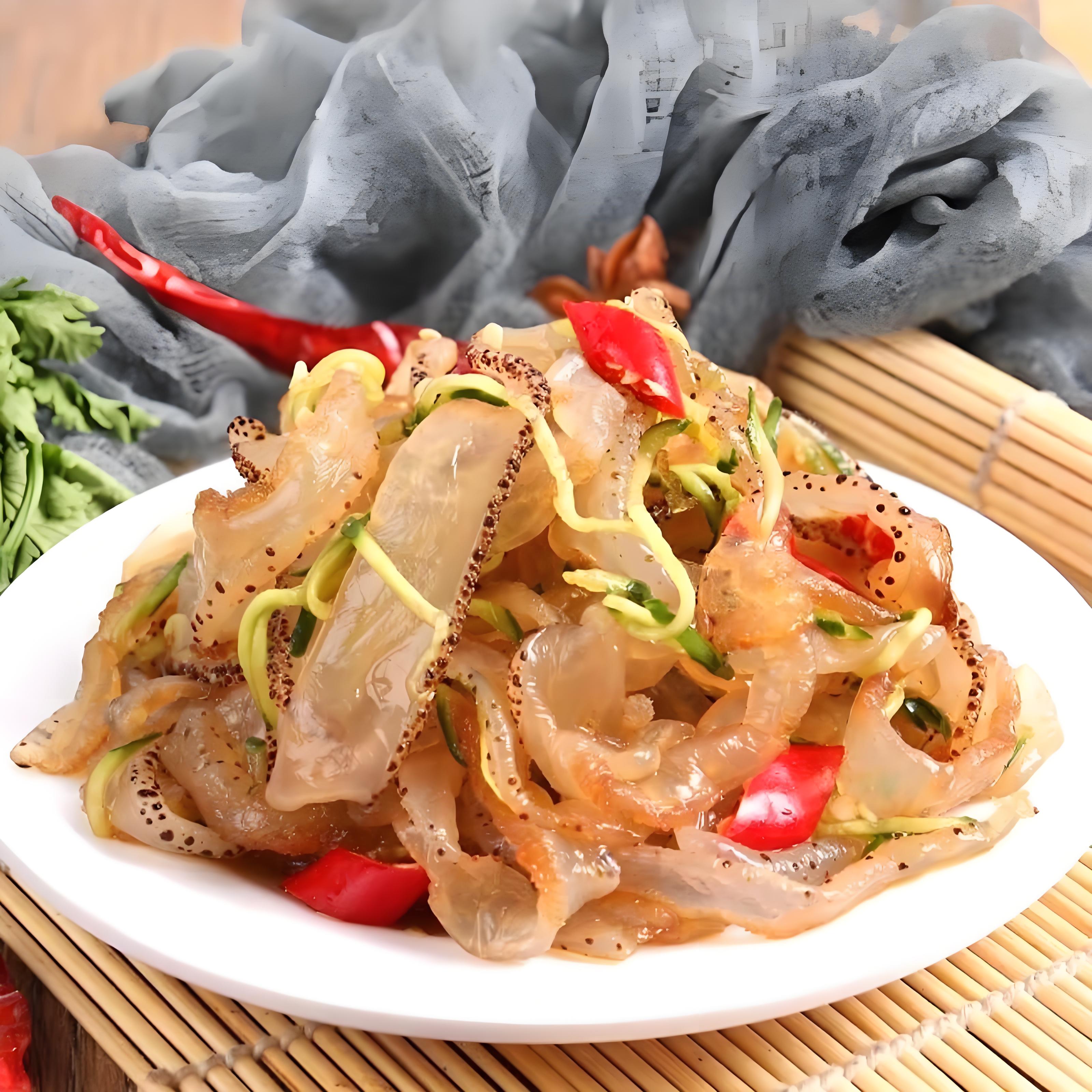 渤海湾酸辣海蜇丝品质口感脆爽品质两桶装包邮