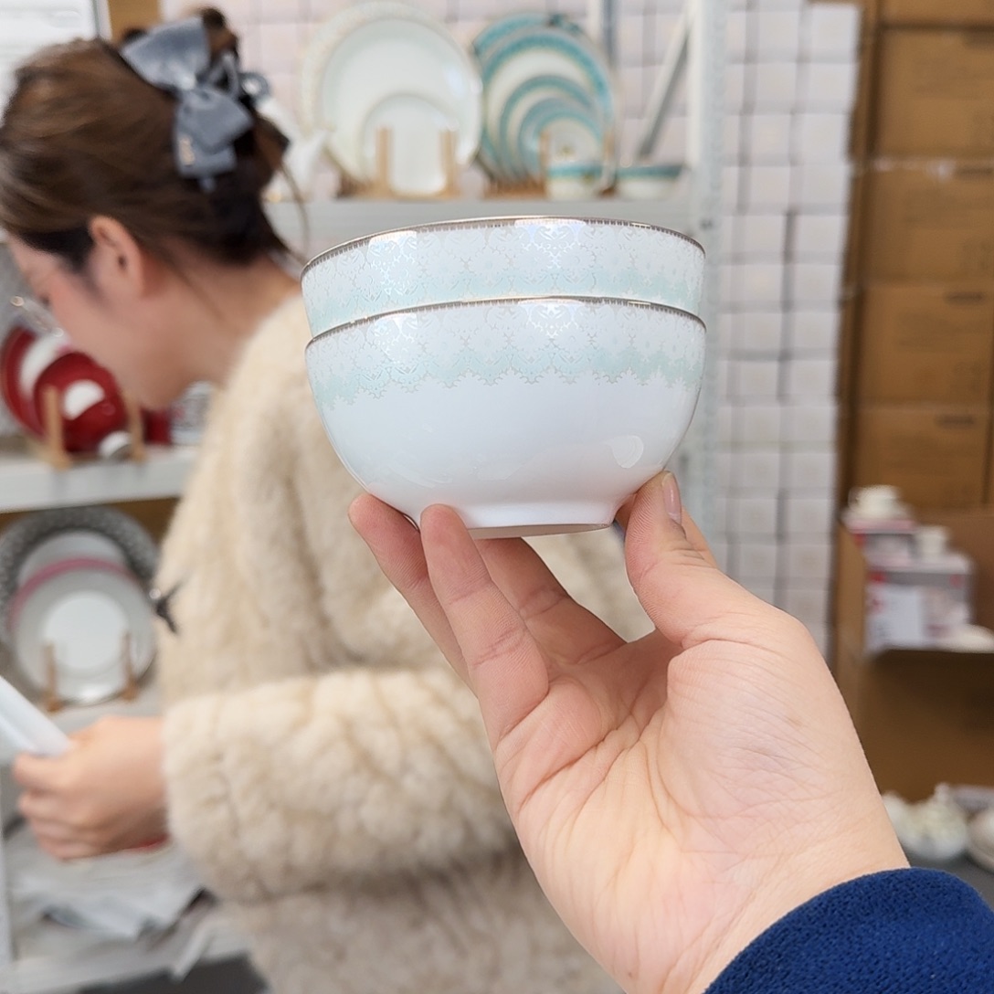 骨瓷高骨4.5英寸12cm饭碗10只外贸骨瓷