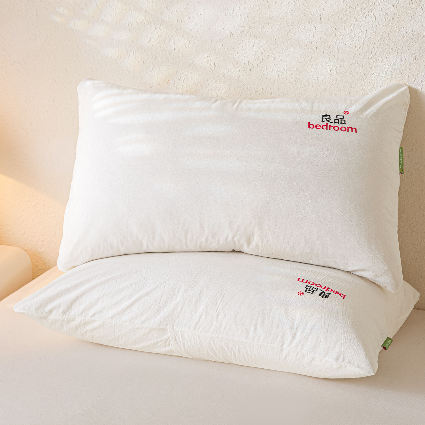 良品全棉A类枕套纯色纯棉学生宿舍家用简约加厚枕头套四季通用